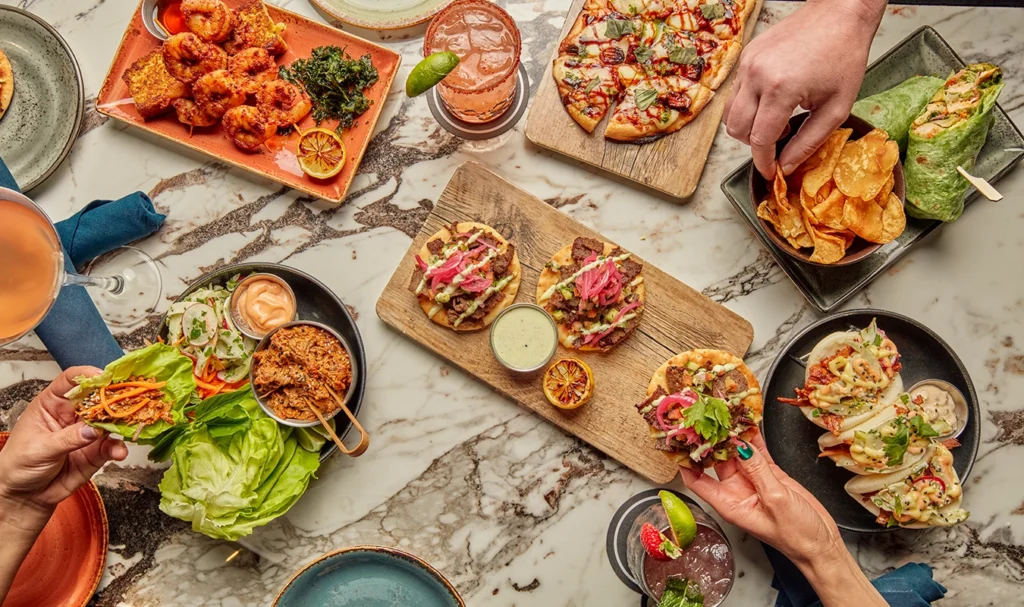 a bunch of food from Puttshack