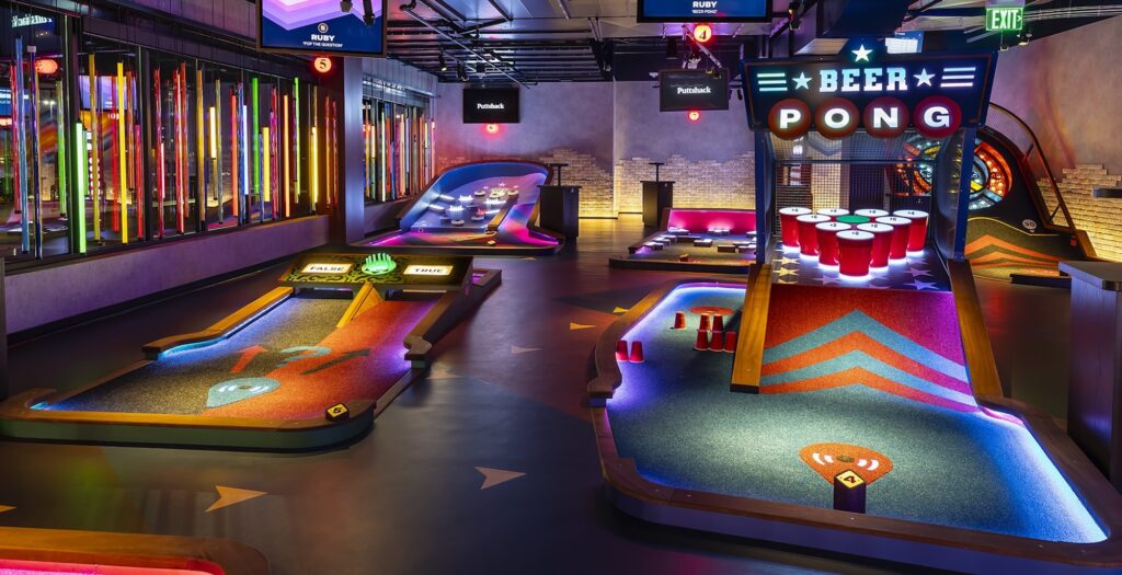 some of the holes at a Puttshack Ruby course